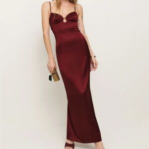 Reformation Red Silk Dress